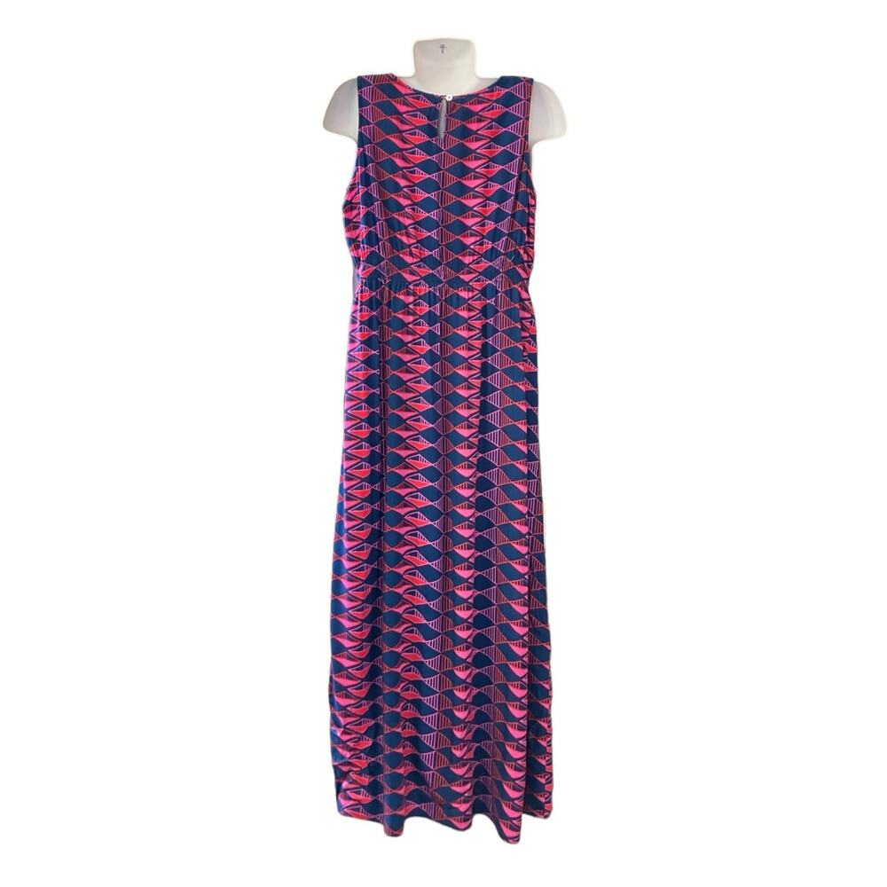 Escapada Women's Multicolor Keyhole Geometric Sleeveless Maxi Dress | Size L - Picture 4 of 10
